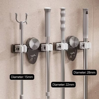 Wall Mounted Mop Holder, Mop Hook Storage, Broom Hanger (Pack of 2)