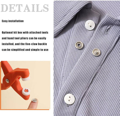 Five-claw Clip Stainless Steel Clamp Four-point Clip Clothing Button Baby Installation Tool