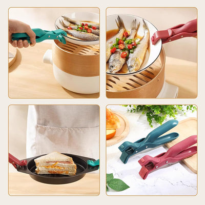 2 Pcs Hot Plate Gripper, Multi-Purpose Anti-Scald Bowl Holder Clip, Hot Bowl Holder for Hot Food, Pan Gripper Anti-Scalding Clip Hot Plate Gripper Hot Bowl Dish Gripper Clips Tongs Clamp for Kitchen