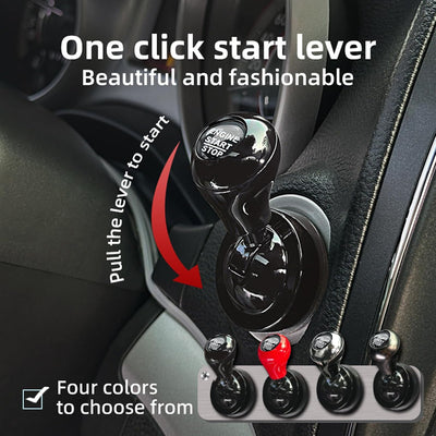 Car Engine Start Button Auto Ignition Button Cover Car One Click Start Button Joystick Ignition Tool Aftermarket Decorative Remodeling Accessories Lever Start Button Easy to Install Fit 95% Models