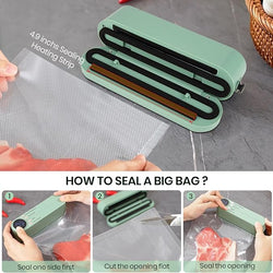 Mini Vacuum Sealer 3 in 1 Cordless Food Sealer for Dry/Moist Food Storage Portable Handheld