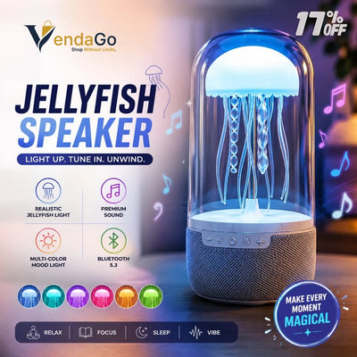 Colorful Jellyfish Lamp Bluetooth Speaker HiFi Stereo 1800mAh Sports Jellyfish Speaker with Lights