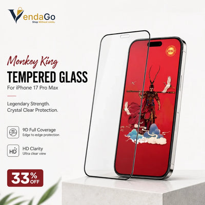 Monkey King Curve Edge HD Clear Tempered Glass For iPhone 17 Pro Max