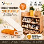 Adjustable Double Layer Plastic Shoe Slot Organizer | Installation Free Shoe Rack